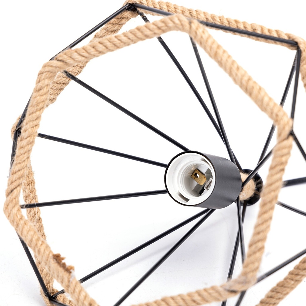 Retro pendant lamp with iron frame, E27 - Image 2