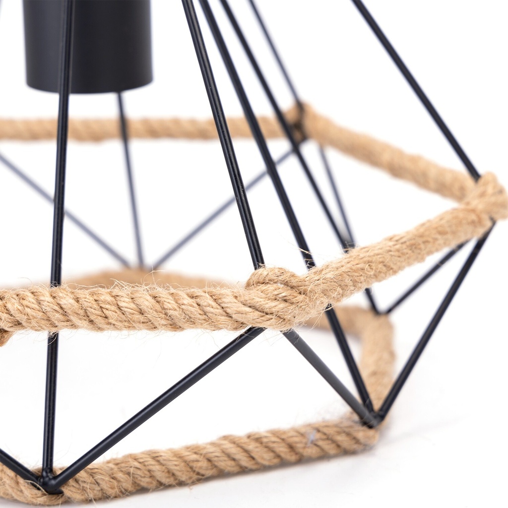 Retro pendant lamp with iron frame, E27 - Image 3