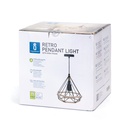 Retro pendant lamp with iron frame, E27 - Image 9