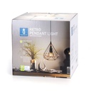 Retro pendant lamp with iron frame, E27 - Image 10