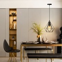 Retro pendant light with iron frame, E27 - Image 6