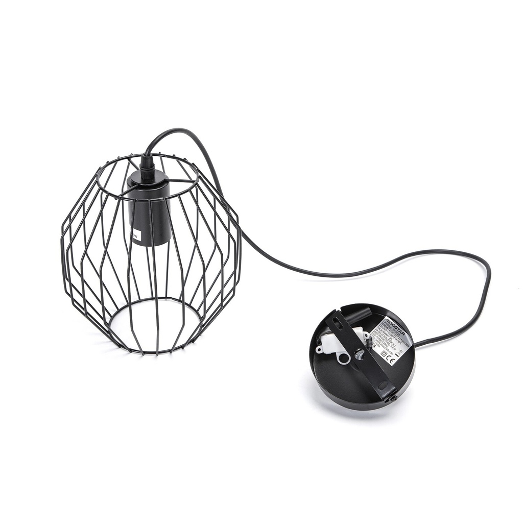 Retro pendant light with iron frame, E27 - Image 2