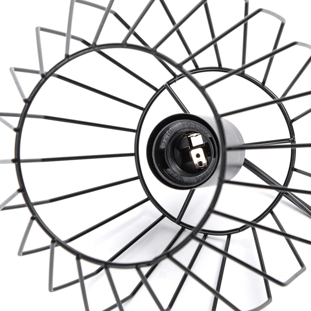Retro pendant light with iron frame, E27 - Image 4