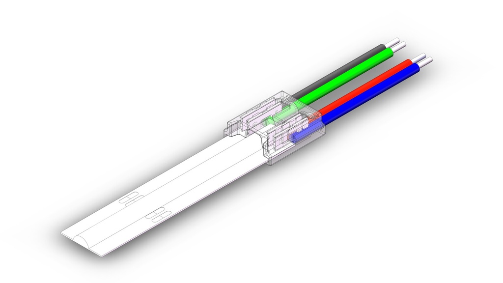 RGB Strip to controller RGB COB 4pin 10mm - Image 2