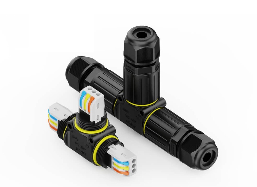 Screw Less T Waterproof Connector 3-pole 3XM25 IP68 - Image 2