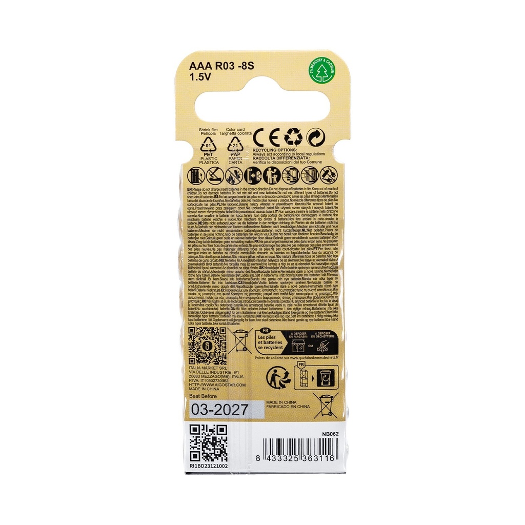 AAA Carbon-zinc battery R03 1.5V 8pcs - Image 5