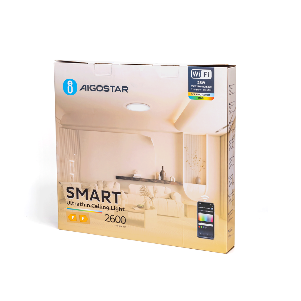 Smart Ceiling Light CCT 22W+RGB 3W 2700K-6500K - Image 5
