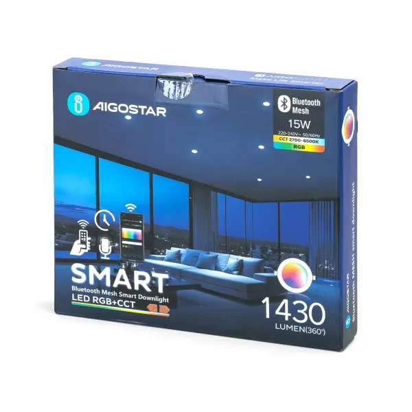 Smart LED slim downlight 15W Bluetooth MESH RGB+CCT - Image 5