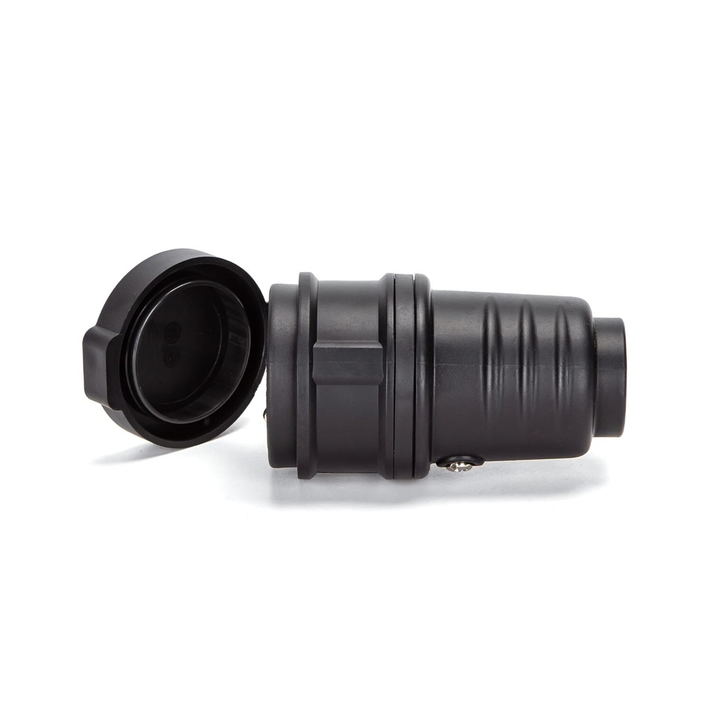 Socket 1-way 16A 250V Black - Image 2