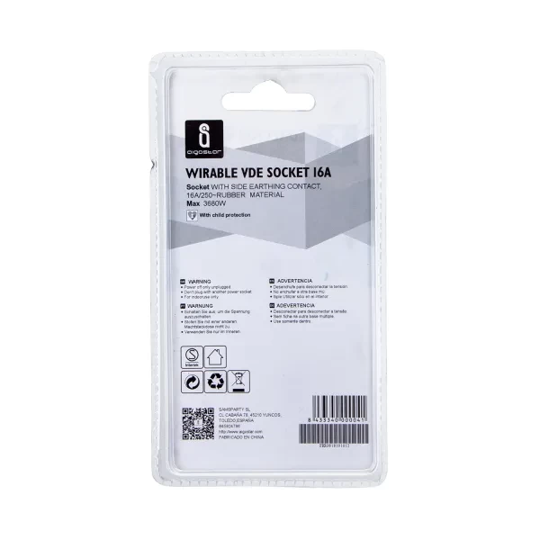 Socket 1-way 16A 250V Black - Image 3