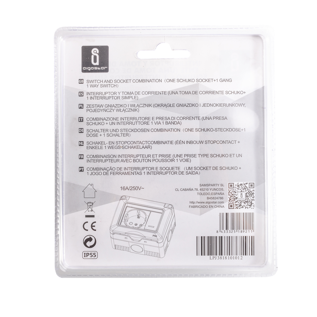 Switch and socket combo, IP55 - Image 3