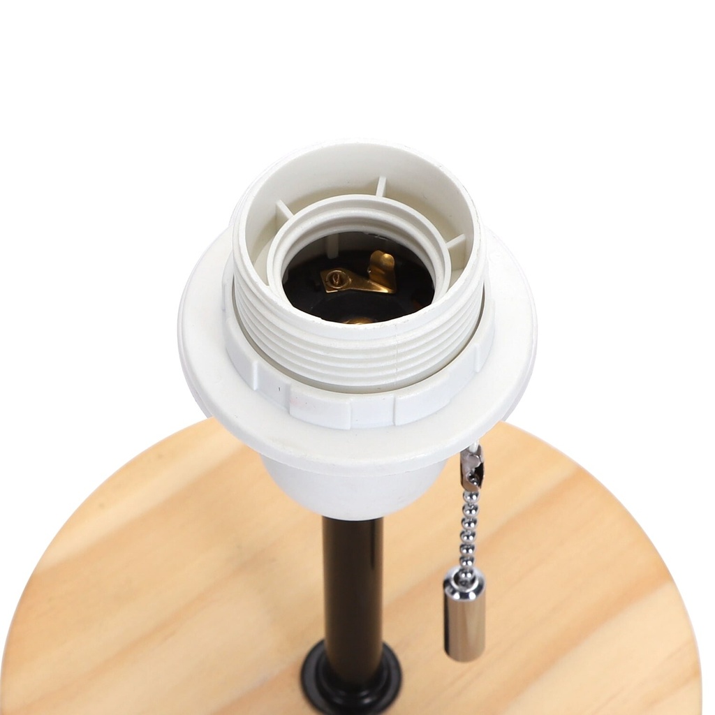 Table lamp made of wood E27 with USB - Image 2