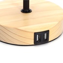Table lamp made of wood E27 with USB - Image 3