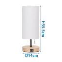 Table lamp made of wood E27 with USB - Image 4