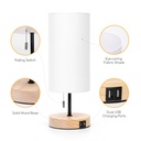 Table lamp made of wood E27 with USB - Image 7