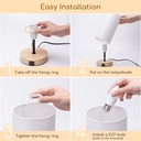 Table lamp made of wood E27 with USB - Image 8