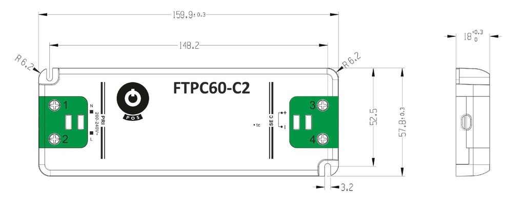 Transformer 12V constant voltage Slim 60W - Image 2