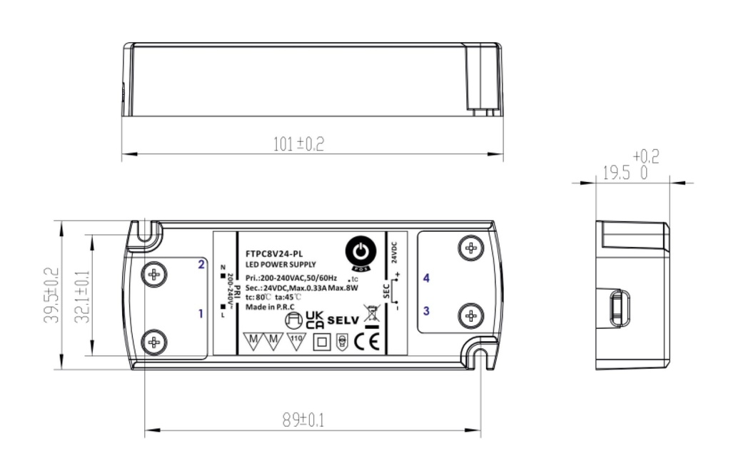 Transformer 24V constant voltage 8W - Image 2