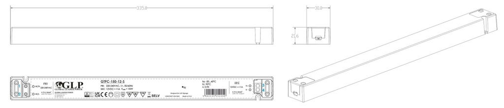 Transformer 24V constant voltage Slim 150W - Image 2
