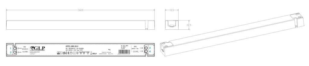 Transformer 24V constant voltage Slim 240W - Image 2