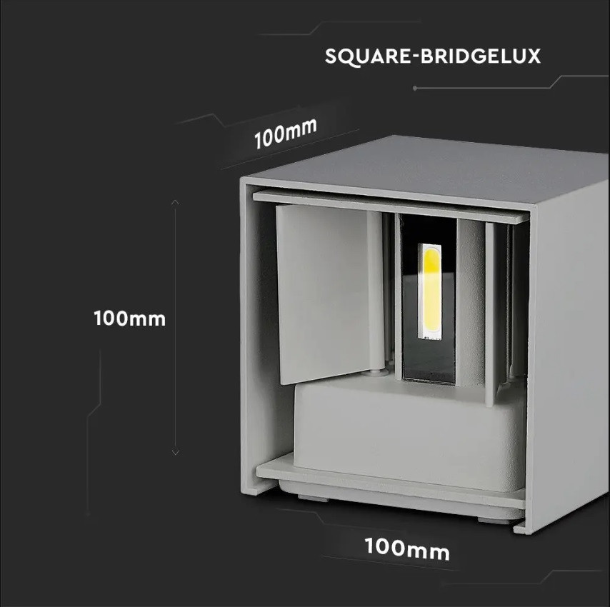 Wall lamp Cube 4000K, grey - Image 2