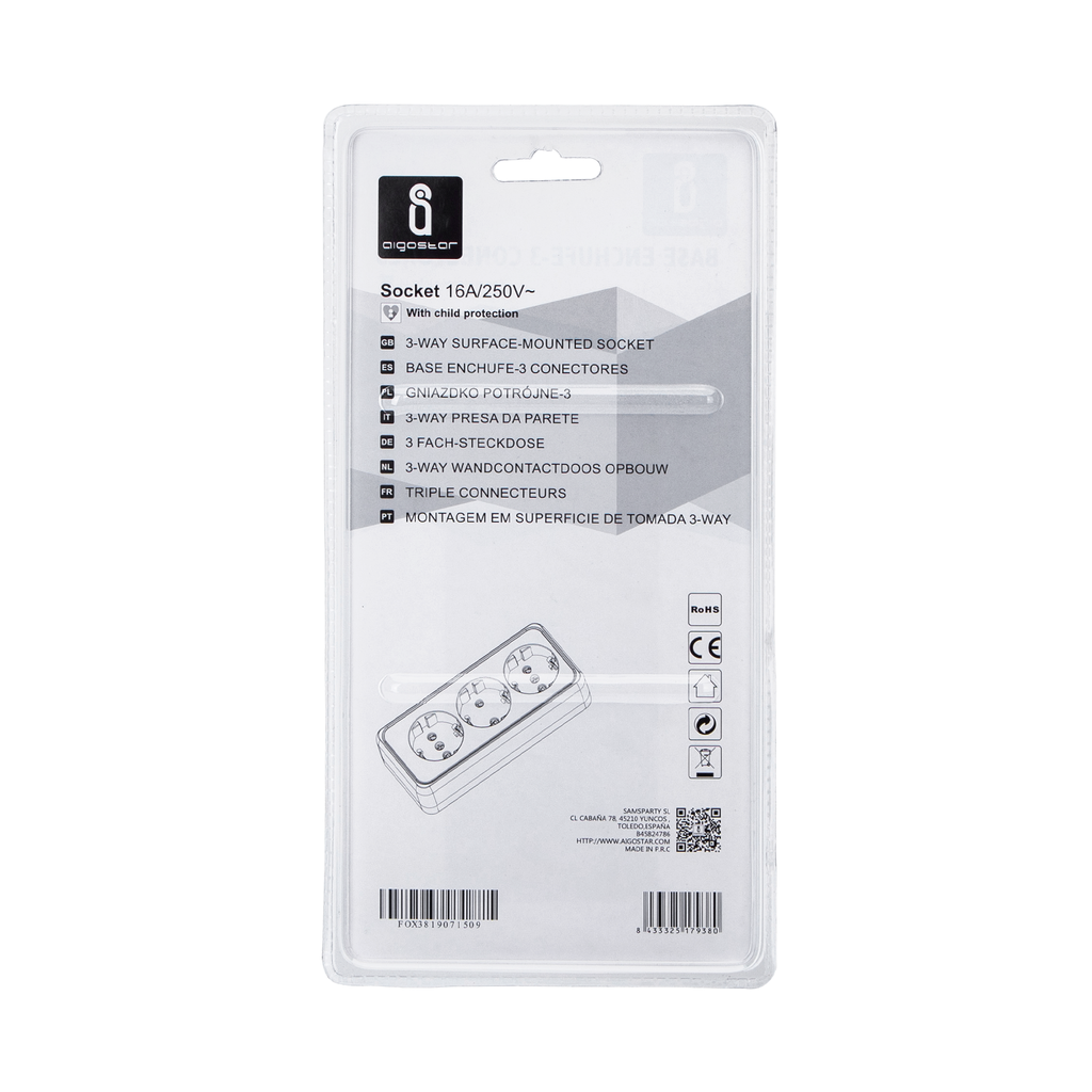 Wall socket 3-way, surface-mounted - Image 4