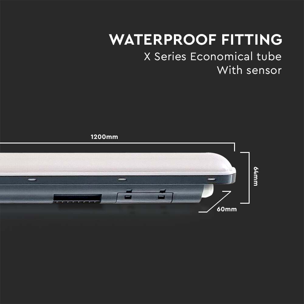Waterproof 36W industrial luminaire with motion sensor 6500K, 120cm - Image 5