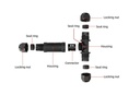 Waterproof Screw T Connector 3-pole 3XM25 IP68 - Image 2
