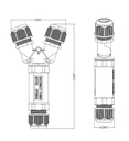 Waterproof Screw Y Connector 3-pole 3XM25 IP68 - Image 6