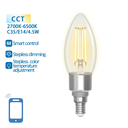 WiFi WB Smart Filament Bulb E14 C35 CCT WIFI + Bluetooth - Image 2