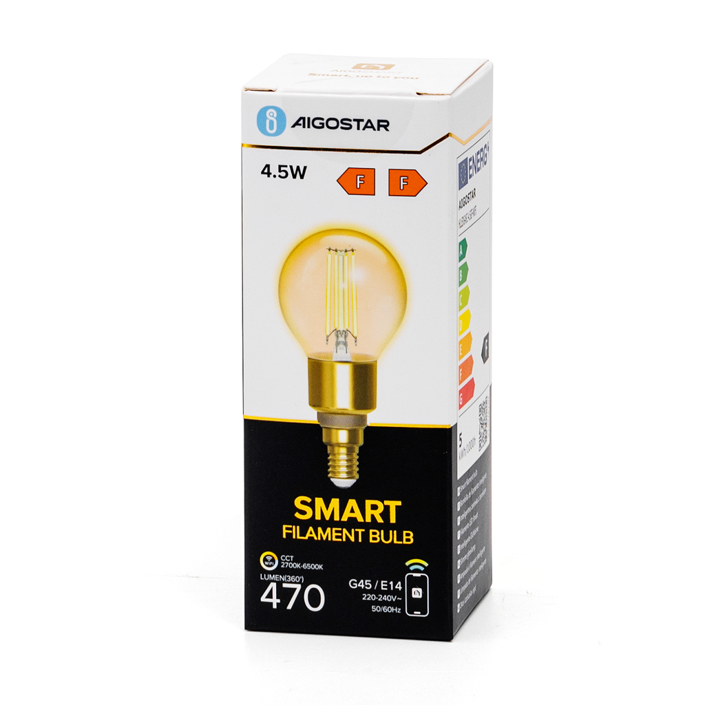 WiFi WB Smart Filament Bulb E14 G45 E27 4,5W CCT WIFI + Bluetooth Amber - Image 4