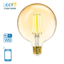 WiFi WB Smart Filament Bulb G125 E27 Amber - Image 2