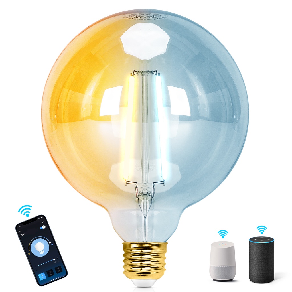 WiFi WB Smart Filament Bulb G125 E27 Amber - Image 3