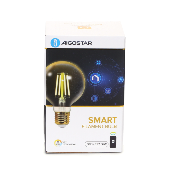 WiFi WB Smart Filament Bulb G95 E27 6W smart filament LED-lampa G80 CCT WIFI + Bluetooth Amber - Image 3