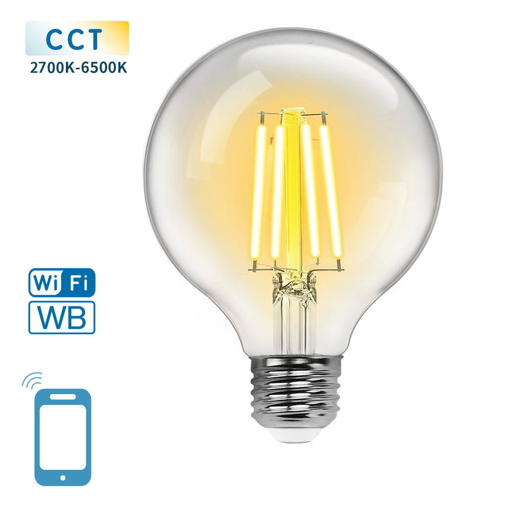 WiFi WB Smart Filament Bulb G95 E27 6W smart filament LED-lampa G95 CCT WIFI + Bluetooth - Image 2
