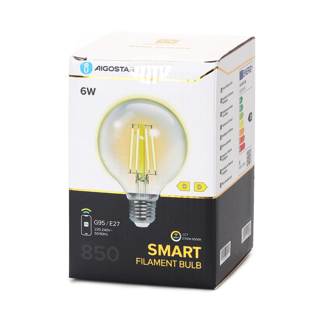 WiFi WB Smart Filament Bulb G95 E27 6W smart filament LED-lampa G95 CCT WIFI + Bluetooth - Image 3