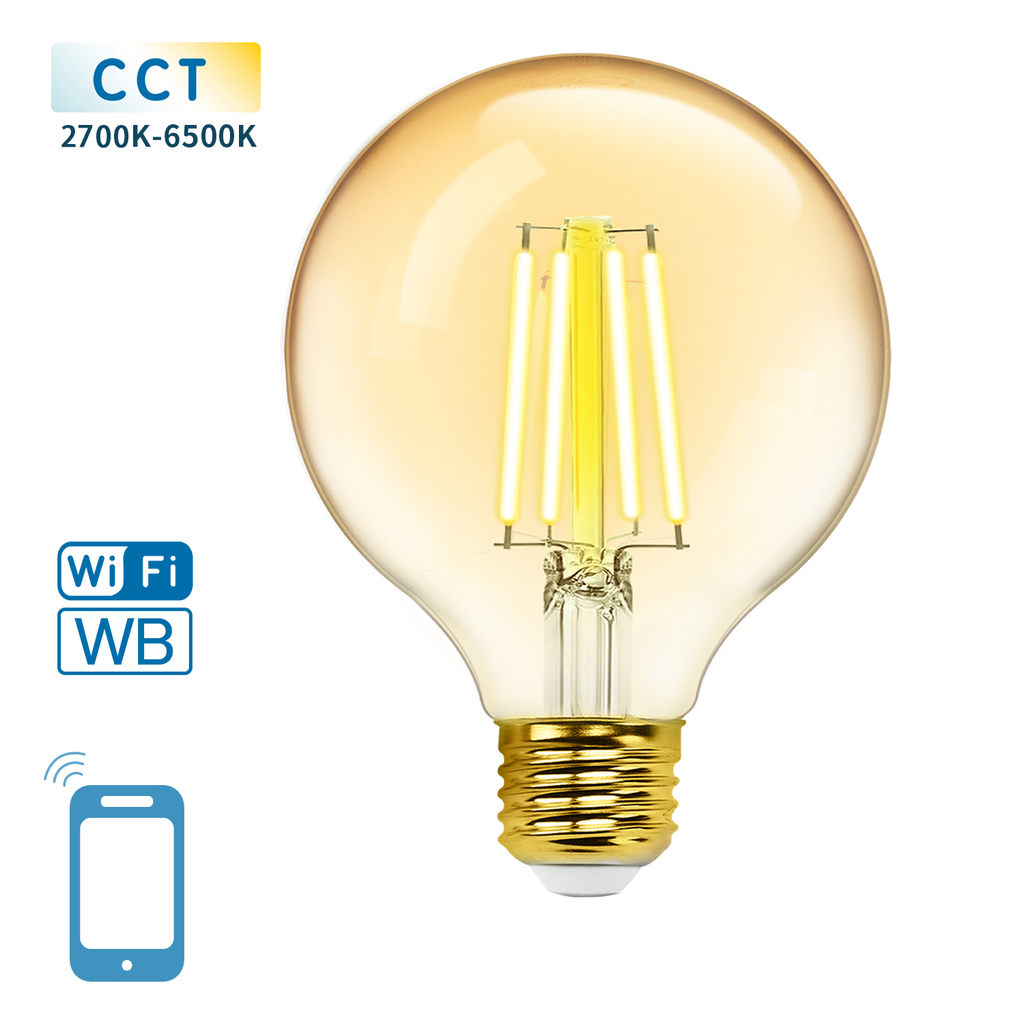 WiFi WB Smart Filament Bulb G95 E27 6W smart filament LED-lampa G95 CCT WIFI + Bluetooth Amber - Image 2
