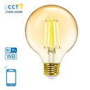 WiFi WB Smart Filament Bulb G95 E27 6W smart filament LED-lampa G95 CCT WIFI + Bluetooth Amber - Image 2