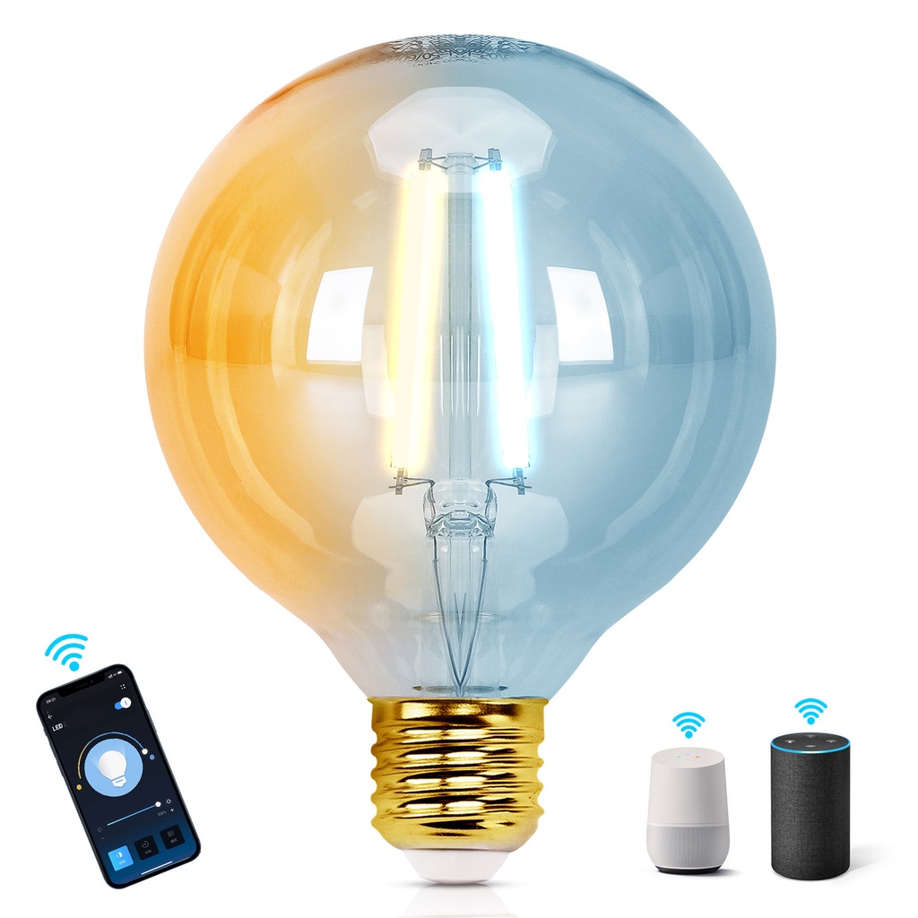 WiFi WB Smart Filament Bulb G95 E27 6W smart filament LED-lampa G95 CCT WIFI + Bluetooth Amber - Image 3