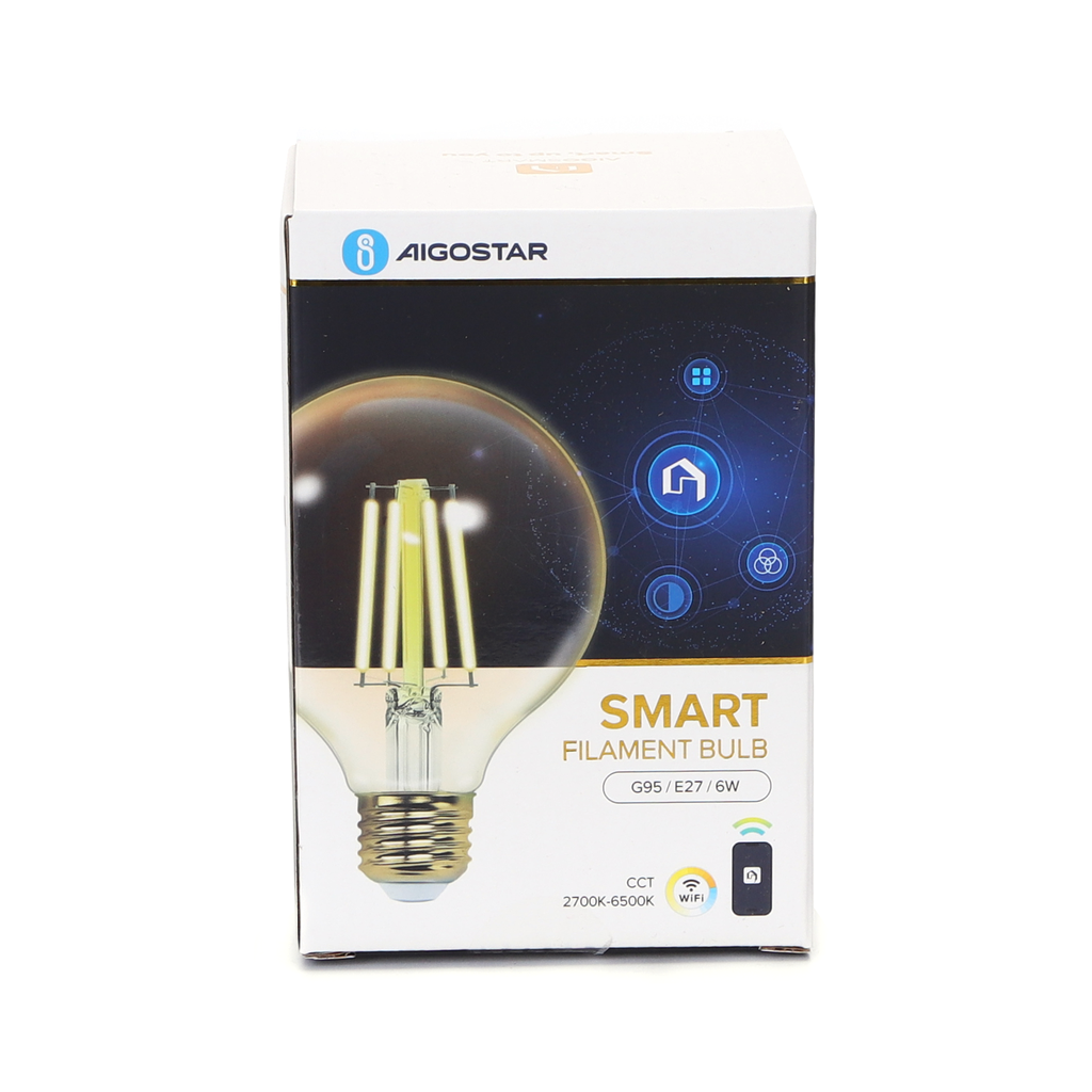 WiFi WB Smart Filament Bulb G95 E27 6W smart filament LED-lampa G95 CCT WIFI + Bluetooth Amber - Image 4
