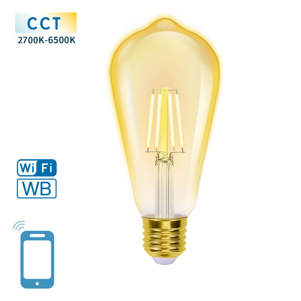 WiFi WB Smart Filament Bulb ST64 E27(Amber) - Image 2