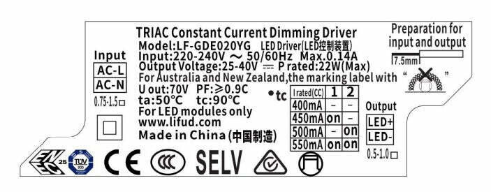 400~550mA 20W Constant Current Triac Dimmable LED Driver | products/4943-400550ma-20w-konstantstrom-triac-dimbar-led-driver-1.jpg
