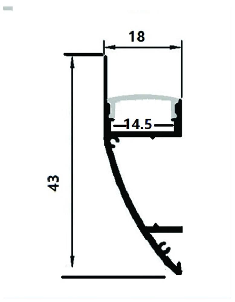 Aluminum profile for indirect lighting 2m, milk cover | products/4989-aliminiumprofil-for-indirekt-belysning-2m-mjolk-cover-3.jpg