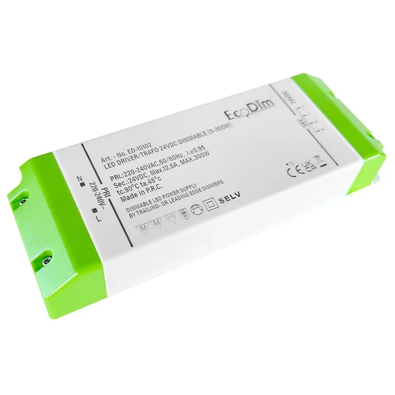 EcoDim ED-10102 300W dimmable transformer 24VDC | products/5014-ecodim-ed-10102-300w-dimbar-transformator-24vdc-2.webp