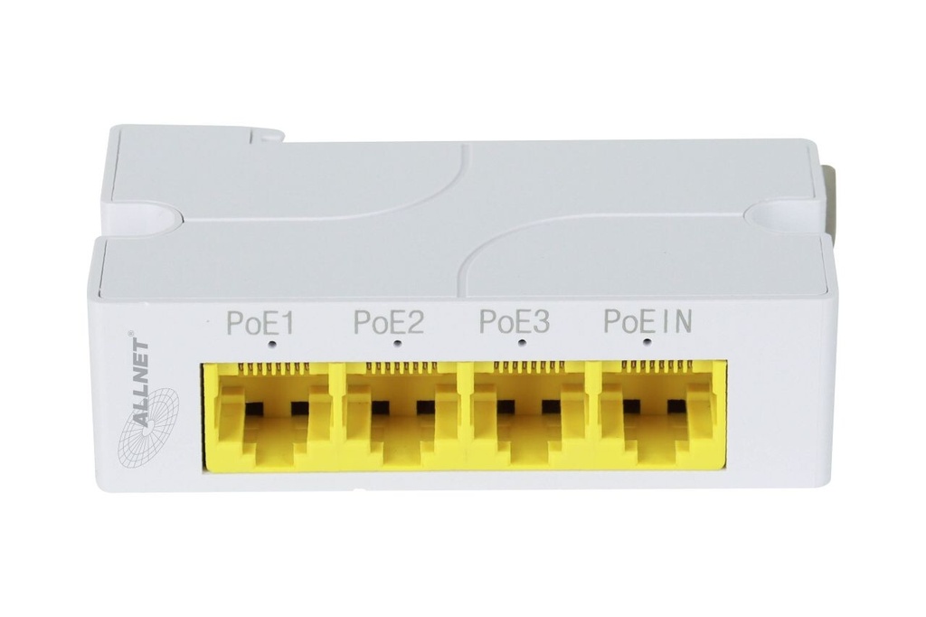 ALLNET Switch unmanaged Layer2 4 Port - 4x GbE - PoE 24W - 3x PoE AF -  DIN, PD-Input - Image 2