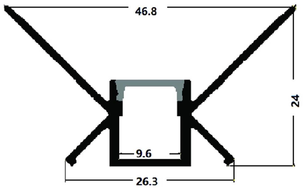 Alu Profile for Plasterboard inner corner with milk diffuser 1m - Image 3