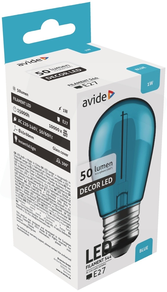 Avide Decor LED 1W E27 Blue - Image 2