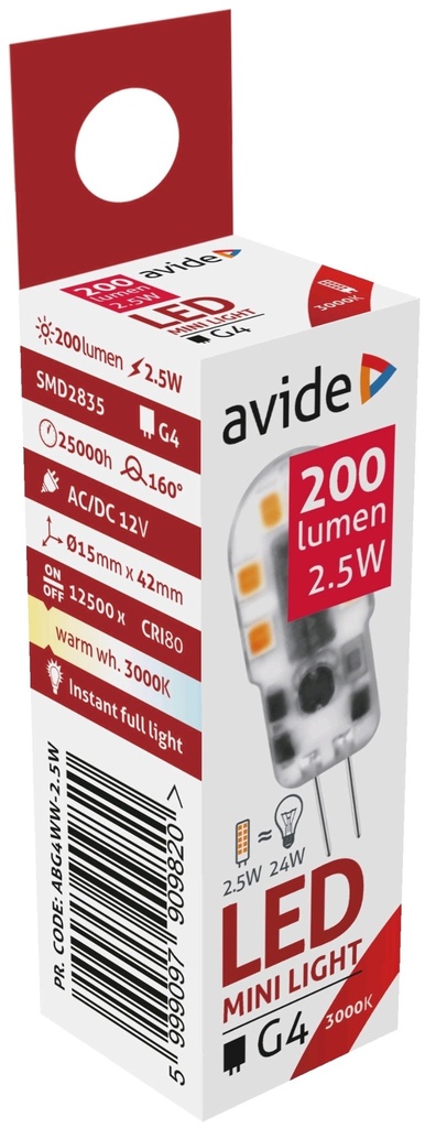 Avide LED 2.5W G4 WW 3000K - Image 2