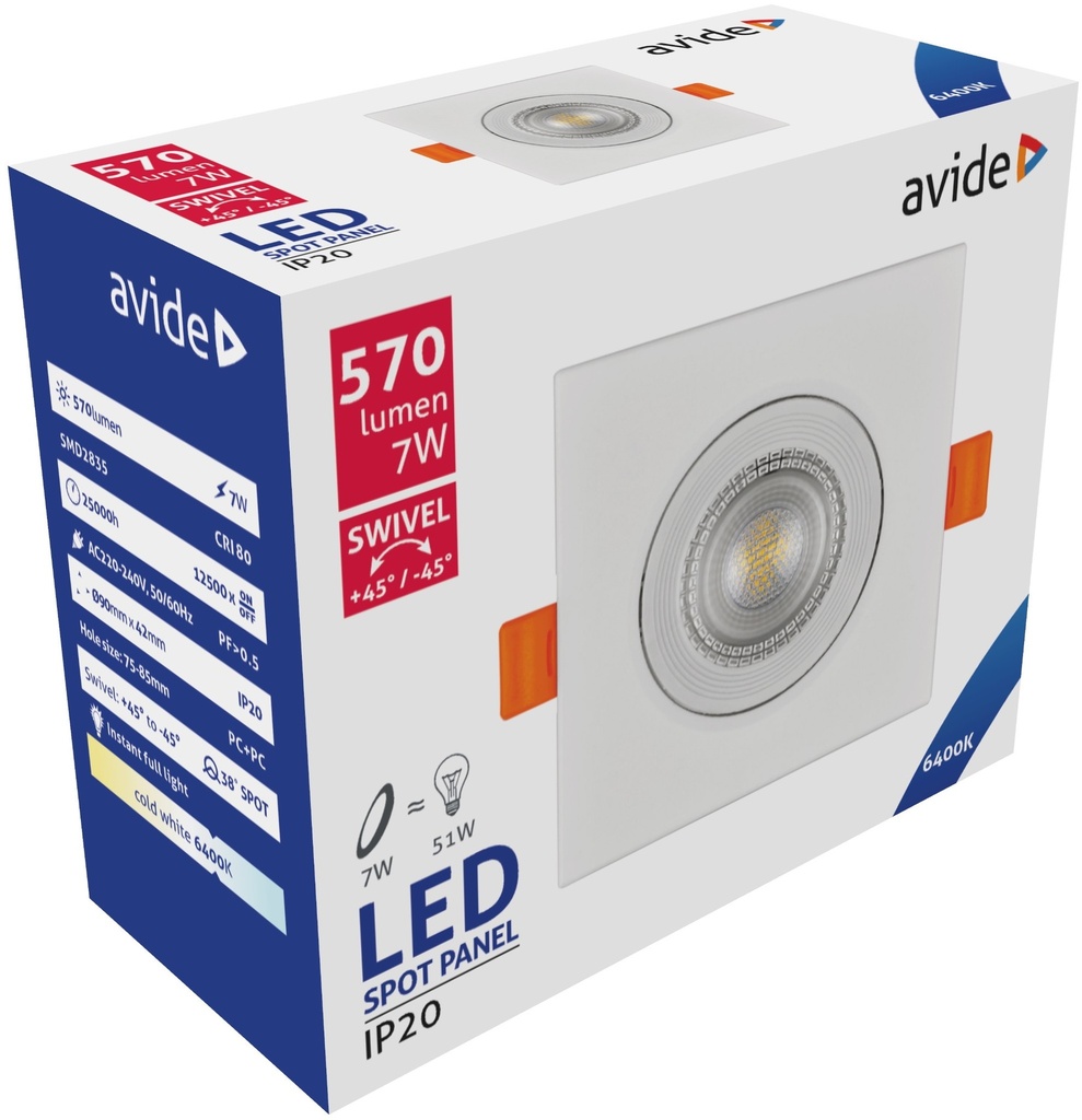 Avide LED  7 WATT  DOWNLIGHT CW 6400K - Image 4