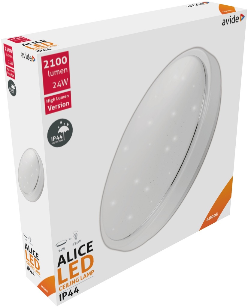 Avide LED Ceiling Lamp Oyster IP44 Alice 24W NW 4000K - Image 2